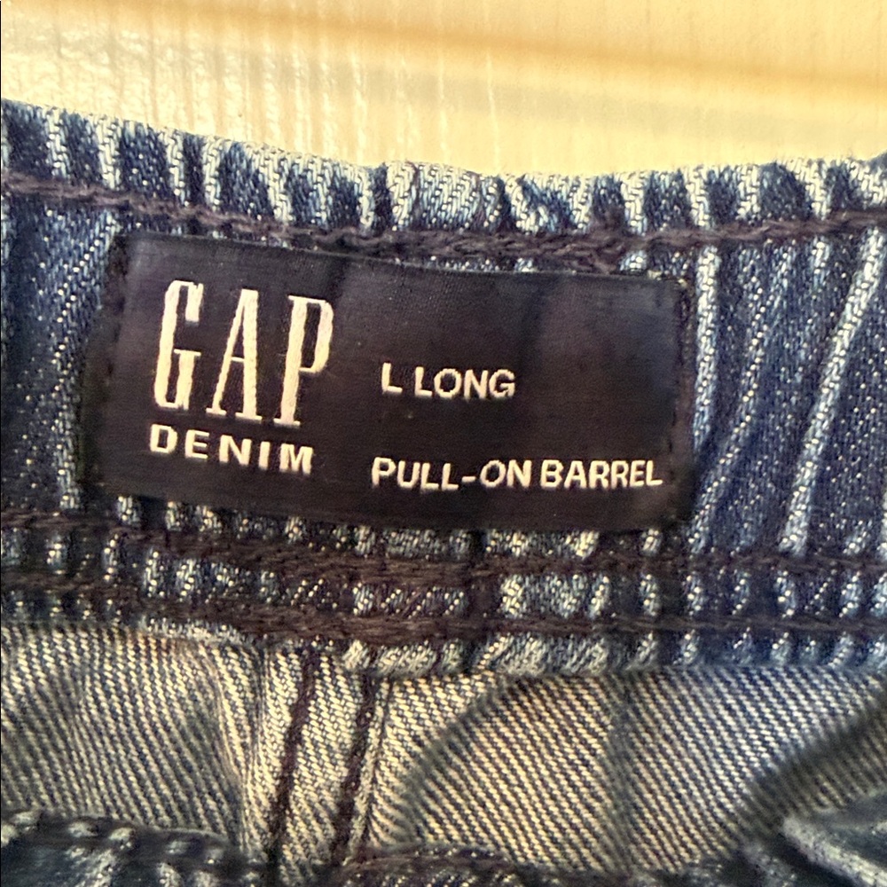 GAP Barrel Jeans with drawstring Size 16 Long - Picture 2 of 4